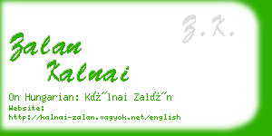 zalan kalnai business card